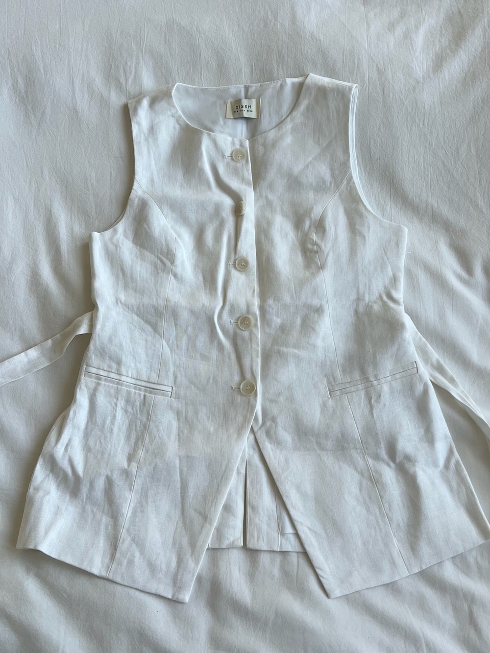White linen vest